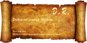 Debreczeny Réka névjegykártya