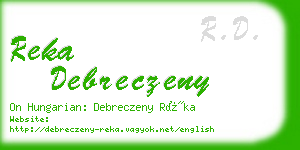 reka debreczeny business card